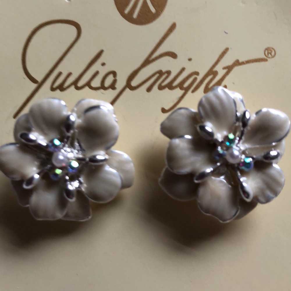 Julia Knight Enamel Flower Earrings - New!